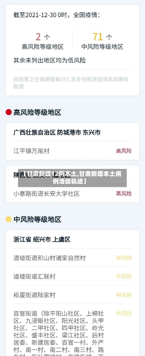【甘肃新增12例本土,甘肃新增本土病例活动轨迹】-第2张图片