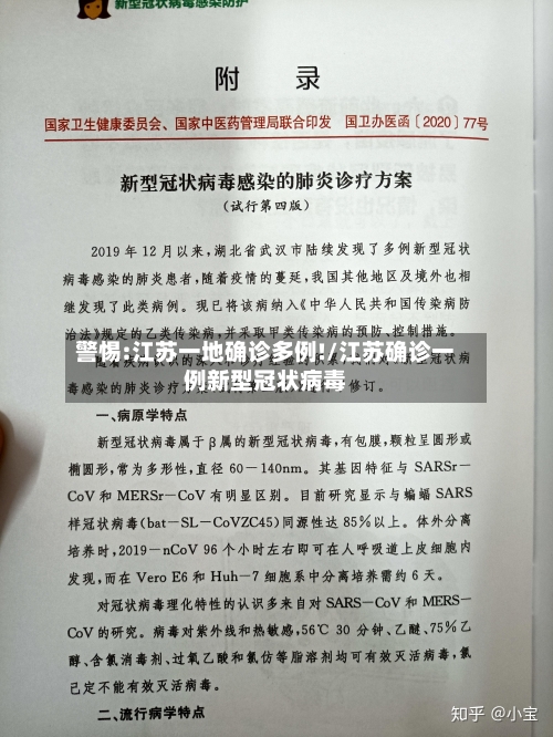 警惕:江苏一地确诊多例!/江苏确诊一例新型冠状病毒