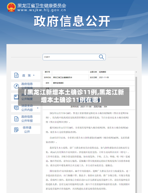 【黑龙江新增本土确诊11例,黑龙江新增本土确诊11例在哪】-第2张图片