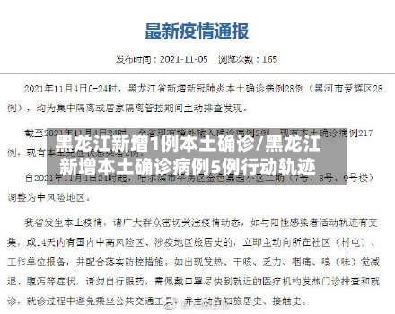 黑龙江新增1例本土确诊/黑龙江新增本土确诊病例5例行动轨迹