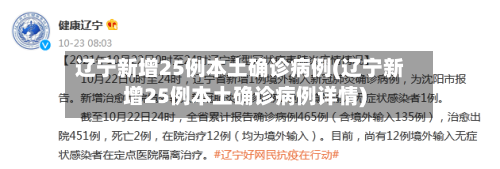辽宁新增25例本土确诊病例(辽宁新增25例本土确诊病例详情)-第3张图片