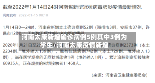 河南太康新增确诊病例5例其中3例为学生/河南太康疫情新增-第2张图片