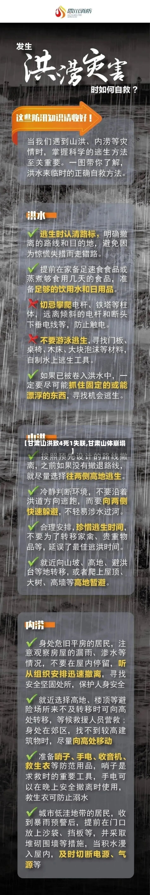 【甘肃山洪致4死1失联,甘肃山体崩塌】-第3张图片