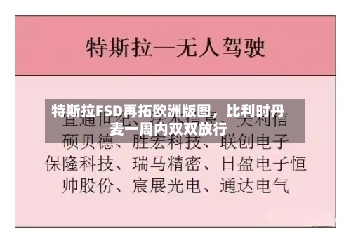 特斯拉FSD再拓欧洲版图，比利时丹麦一周内双双放行-第2张图片