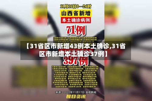 【31省区市新增43例本土确诊,31省区市新增本土确诊37例】