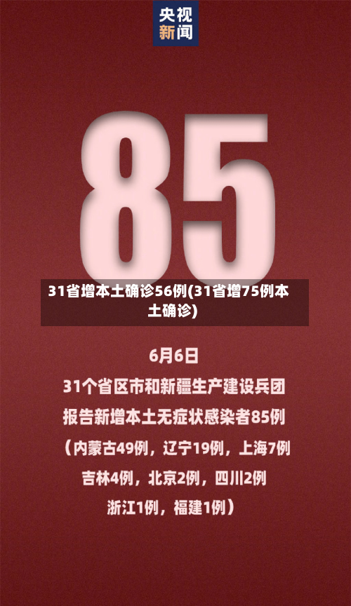 31省增本土确诊56例(31省增75例本土确诊)-第2张图片