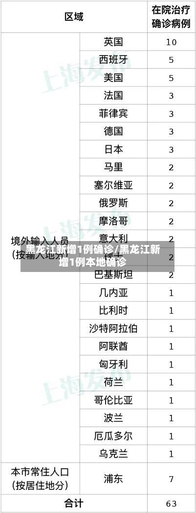 黑龙江新增1例确诊/黑龙江新增1例本地确诊