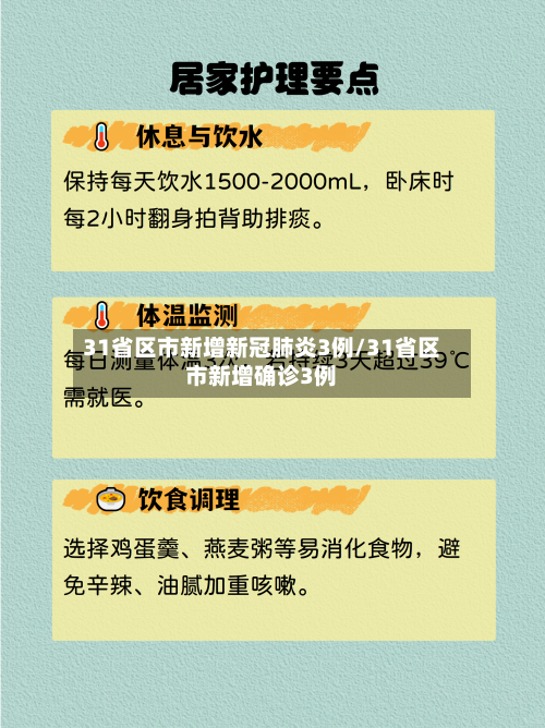 31省区市新增新冠肺炎3例/31省区市新增确诊3例